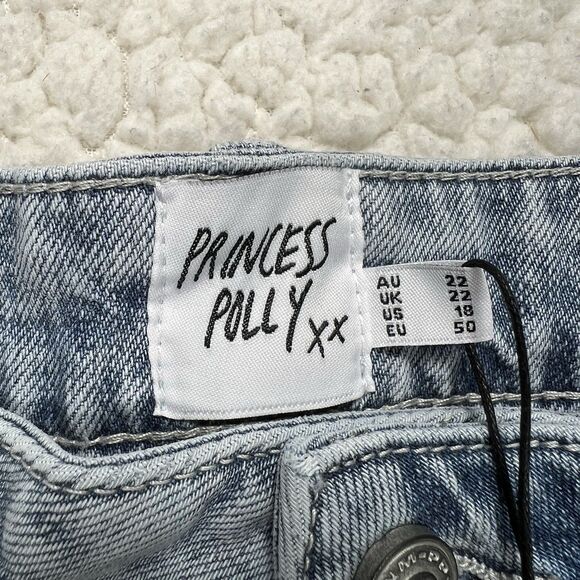 Princess Polly Britta Jeans NWT Women’s 18 Blue Mid Rise Straight Leg - Picture 5 of 12